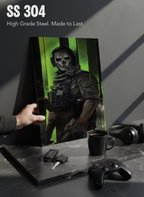 Printed 4K Ultra Gloss Metal Frame A3 Size | War Mode Activated Print | 1.2mm Premium Thickness Wall Frame (12x18 Inches)
