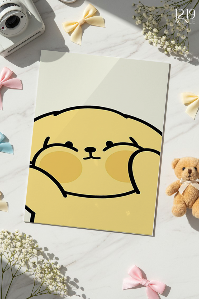 Printed 4K Ultra Gloss Metal Frame A3 Size | Chubby Cheeks Print | 1.2mm Premium Thickness Wall Frame (12x18 Inches)