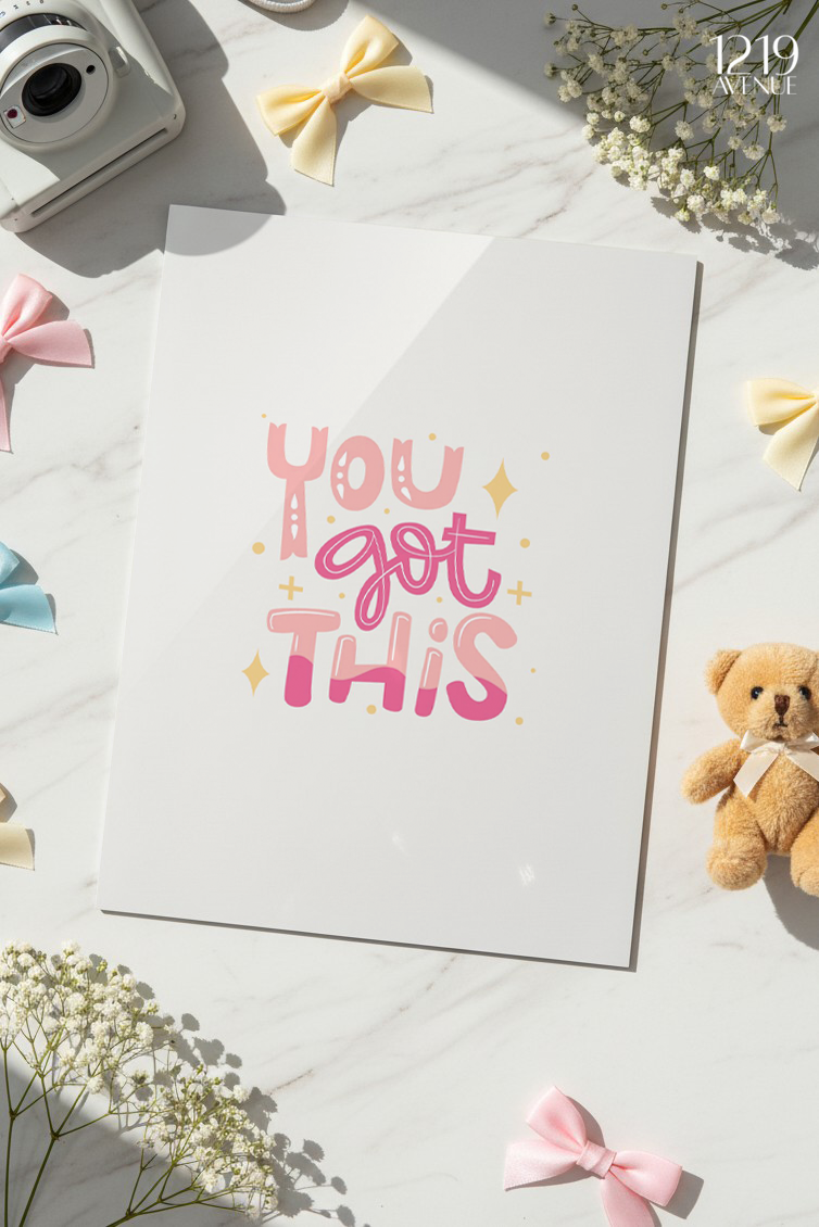 Printed 4K Ultra Gloss Metal Frame A3 Size | You Got This Print | 1.2mm Premium Thickness Wall Frame (12x18 Inches)