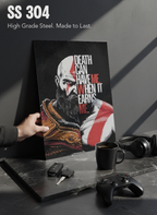 Printed 4K Ultra Gloss Metal Frame A3 Size | Kratos Warrior Spirit Print | 1.2mm Premium Thickness Wall Frame (12x18 Inches)