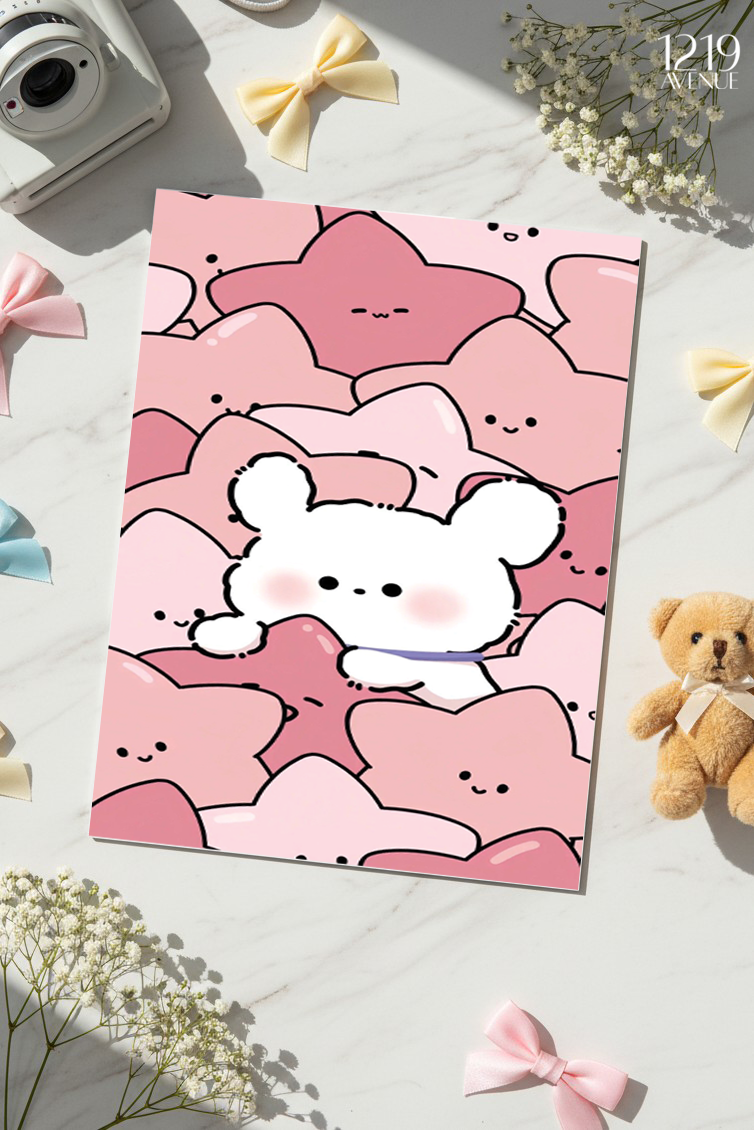 Printed 4K Ultra Gloss Metal Frame A3 Size | Hug Me Pink Print | 1.2mm Premium Thickness Wall Frame (12x18 Inches)