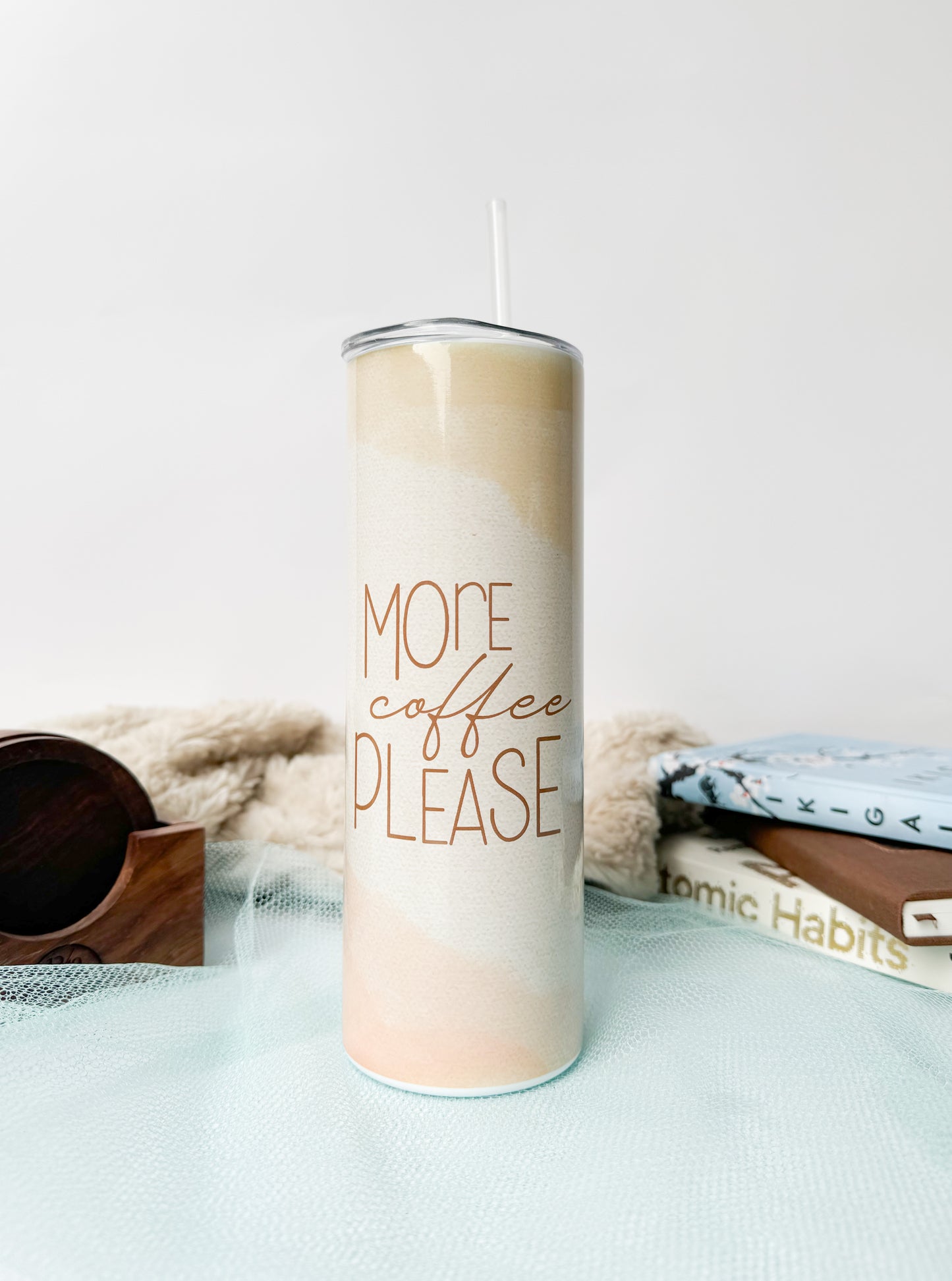 Colossal Tumbler 750ml with Silicon Straw | Coffee Addict Print| Double Walled Insulated Tumbler 26oz