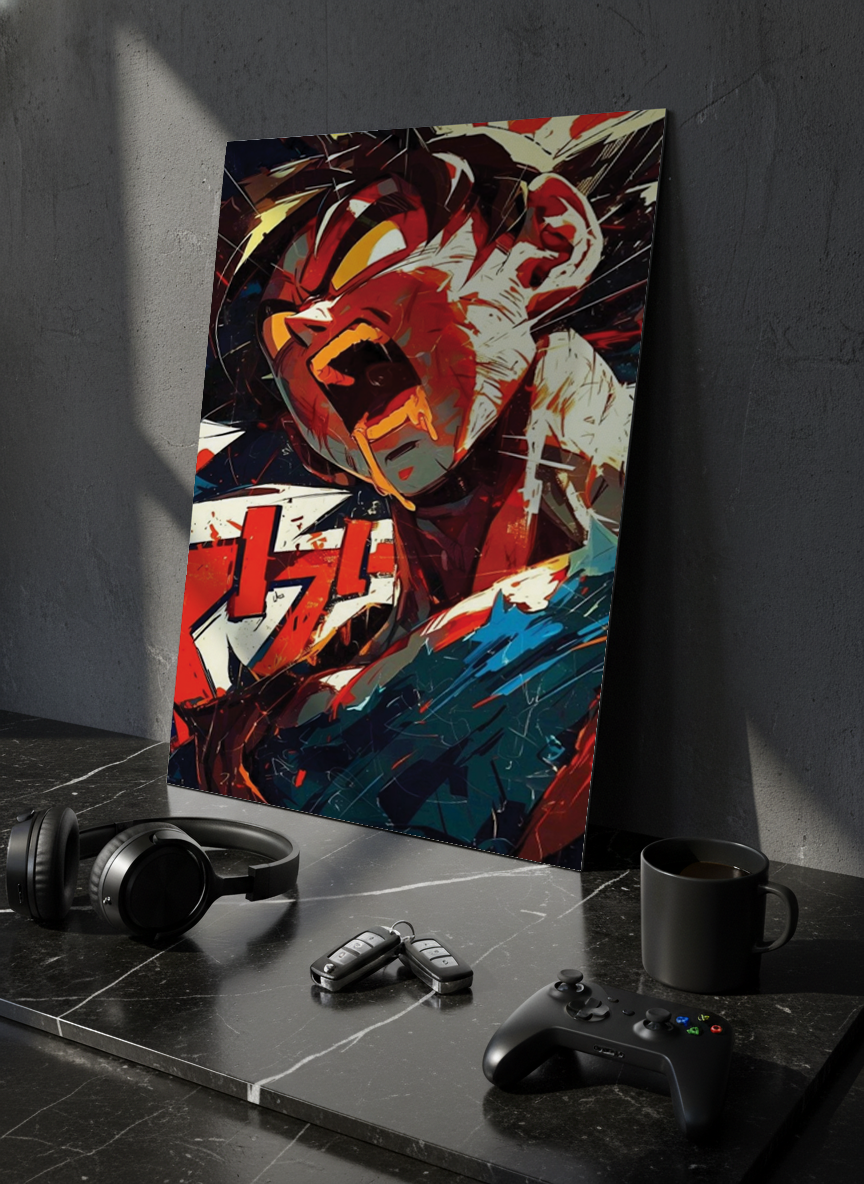 Printed 4K Ultra Gloss Metal Frame A3 Size | Silent Shinobi Rage Print | 1.2mm Premium Thickness Wall Frame (12x18 Inches)