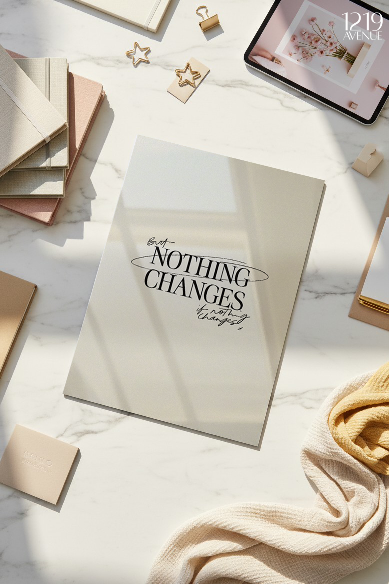 Printed 4K Ultra Gloss Metal Frame A3 Size | Nothing Change Design | 1.2mm Premium Thickness Wall Frame (12x18 Inches)