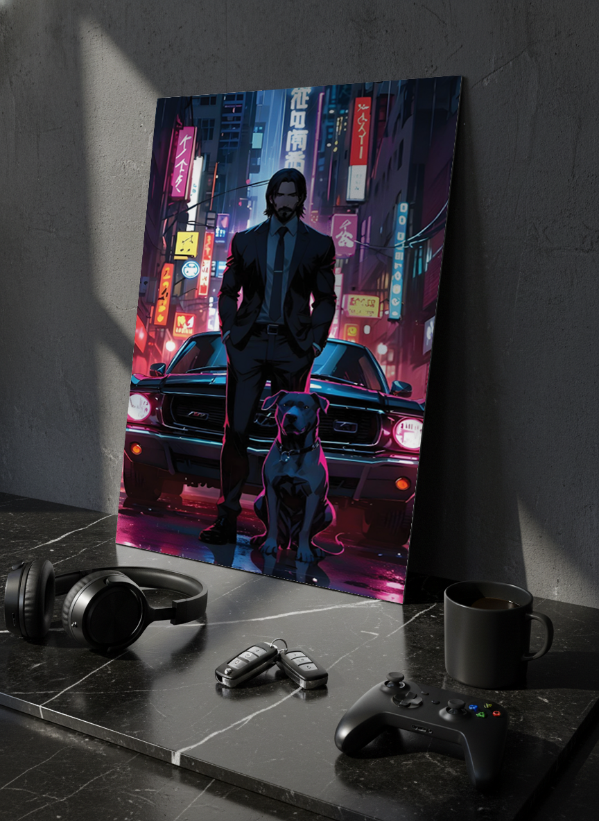 Printed 4K Ultra Gloss Metal Frame A3 Size | Midnight Mafia Vibes Print | 1.2mm Premium Thickness Wall Frame (12x18 Inches)