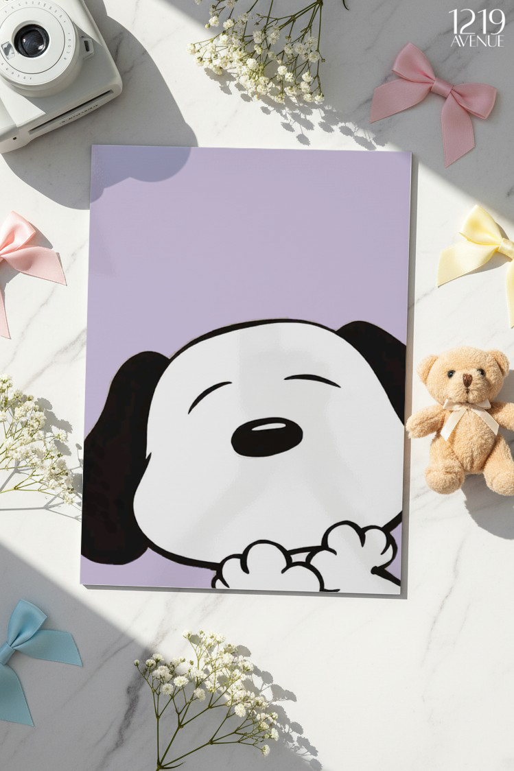 Printed 4K Ultra Gloss Metal Frame A3 Size | Sleepy Pup Print | 1.2mm Premium Thickness Wall Frame (12x18 Inches)