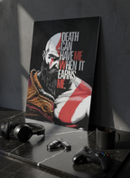 Printed 4K Ultra Gloss Metal Frame A3 Size | Kratos Warrior Spirit Print | 1.2mm Premium Thickness Wall Frame (12x18 Inches)