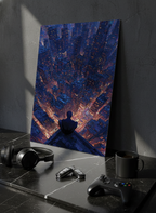 Printed 4K Ultra Gloss Metal Frame A3 Size | Spider-Man Rooftop Aura Print | 1.2mm Premium Thickness Wall Frame (12x18 Inches)