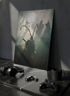 Printed 4K Ultra Gloss Metal Frame A3 Size | Spirit of the Samurai Print | 1.2mm Premium Thickness Wall Frame (12x18 Inches)