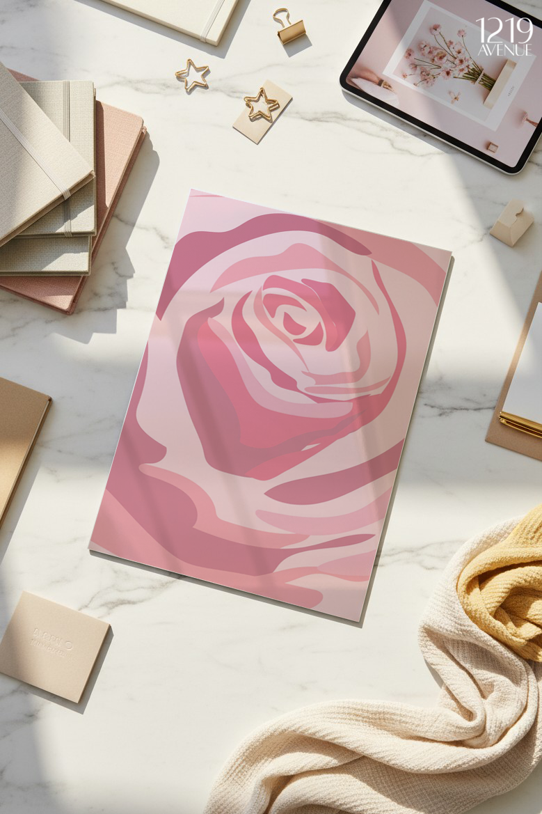 Printed 4K Ultra Gloss Metal Frame A3 Size | Rose Design | 1.2mm Premium Thickness Wall Frame (12x18 Inches)