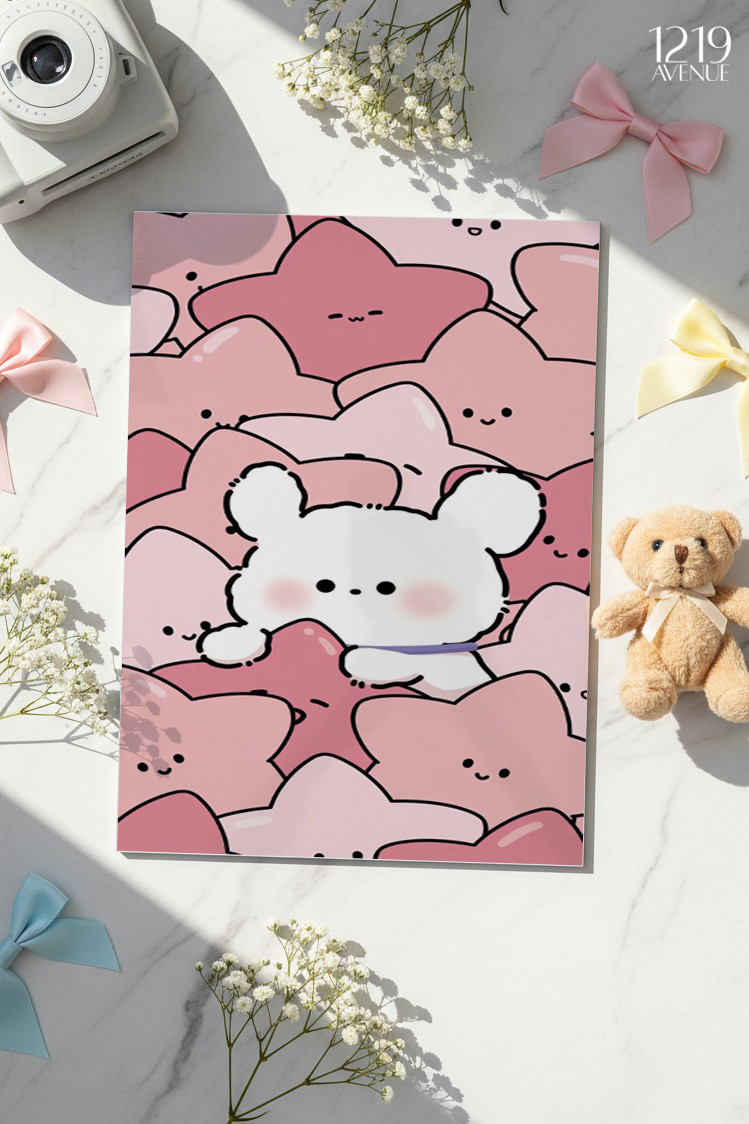 Printed 4K Ultra Gloss Metal Frame A3 Size | Hug Me Pink Print | 1.2mm Premium Thickness Wall Frame (12x18 Inches)