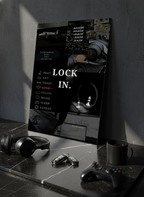 Printed 4K Ultra Gloss Metal Frame A3 Size | Lock In Mentality Print | 1.2mm Premium Thickness Wall Frame (12x18 Inches)