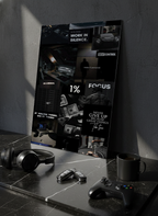 Printed 4K Ultra Gloss Metal Frame A3 Size | 1% Mindset Print | 1.2mm Premium Thickness Wall Frame (12x18 Inches)