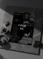 Printed 4K Ultra Gloss Metal Frame A3 Size | Lock In Mentality Print | 1.2mm Premium Thickness Wall Frame (12x18 Inches)