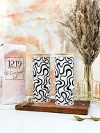 Frosted Grande Sipper 650ml| Aesthetic Swirls Print| 20oz Tall Tumbler with Straw and Lid