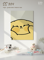 Printed 4K Ultra Gloss Metal Frame A3 Size | Chubby Cheeks Print | 1.2mm Premium Thickness Wall Frame (12x18 Inches)