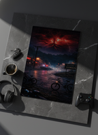 Printed 4K Ultra Gloss Metal Frame A3 Size | STRANGER THINGS-Unseen Layers Print | 1.2mm Premium Thickness Wall Frame (12x18 Inches)