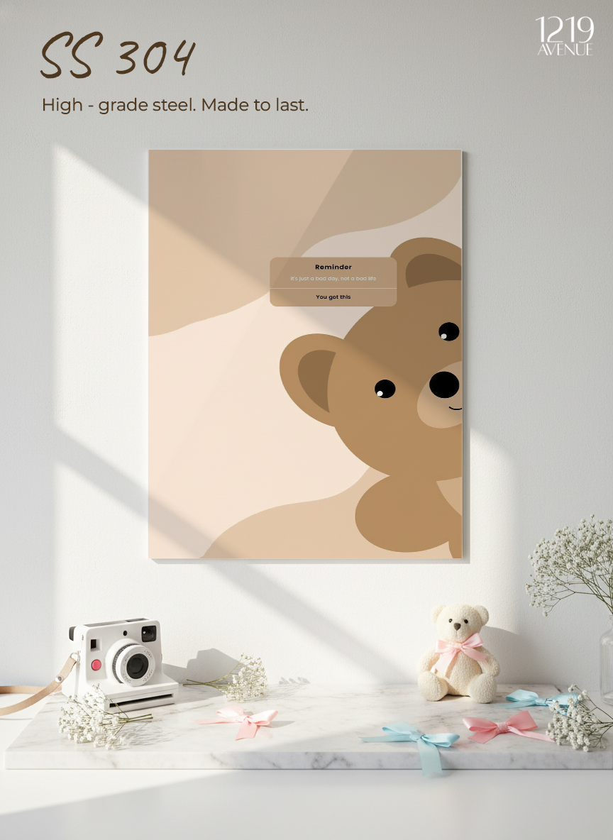 Printed 4K Ultra Gloss Metal Frame A3 Size | Gentle Reminder Print | 1.2mm Premium Thickness Wall Frame (12x18 Inches)