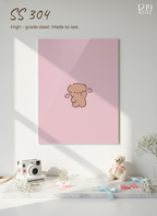 Printed 4K Ultra Gloss Metal Frame A3 Size | Lil Bear Love Print | 1.2mm Premium Thickness Wall Frame (12x18 Inches)