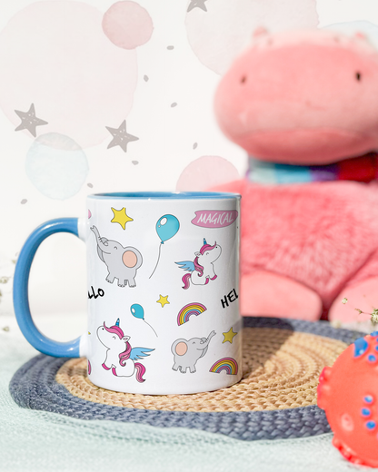 Kids Ceramic Mug 350ml | Magical Unicorn Permanent Print | Kids Worthy Mugs