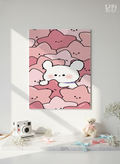 Printed 4K Ultra Gloss Metal Frame A3 Size | Hug Me Pink Print | 1.2mm Premium Thickness Wall Frame (12x18 Inches)