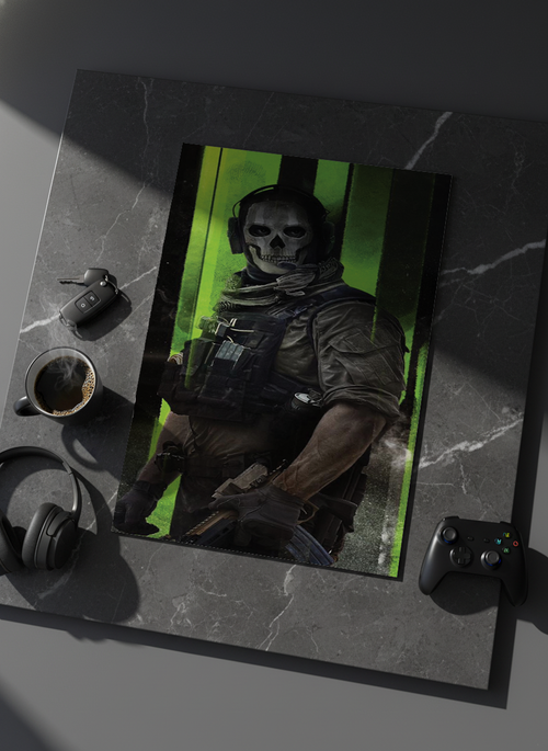 Printed 4K Ultra Gloss Metal Frame A3 Size | War Mode Activated Print | 1.2mm Premium Thickness Wall Frame (12x18 Inches)