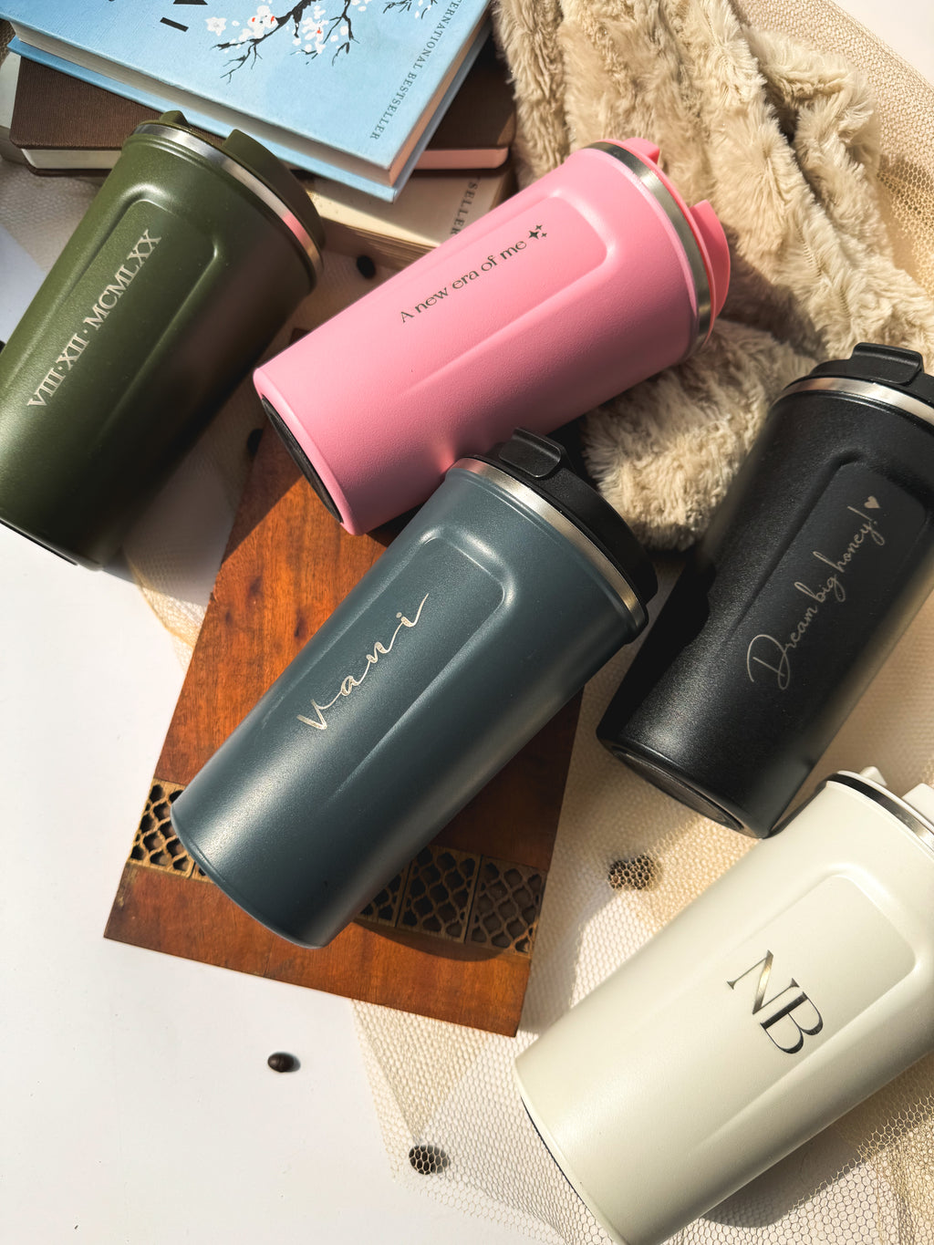 Personalized Name/Quote Temperature Display Portable Coffee Flask 500ml