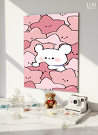 Printed 4K Ultra Gloss Metal Frame A3 Size | Hug Me Pink Print | 1.2mm Premium Thickness Wall Frame (12x18 Inches)