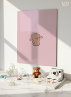 Printed 4K Ultra Gloss Metal Frame A3 Size | Lil Bear Love Print | 1.2mm Premium Thickness Wall Frame (12x18 Inches)