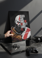Printed 4K Ultra Gloss Metal Frame A3 Size | Kratos Warrior Spirit Print | 1.2mm Premium Thickness Wall Frame (12x18 Inches)