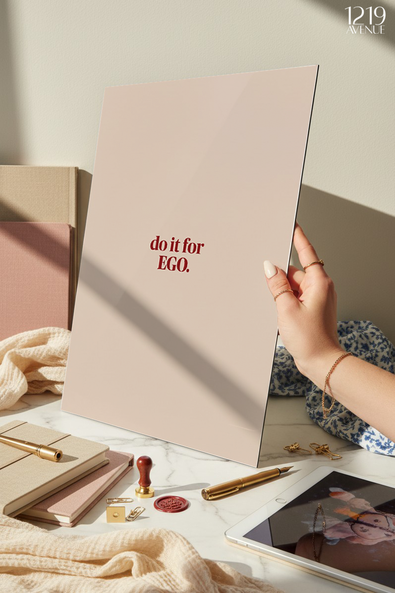 Printed 4K Ultra Gloss Metal Frame A3 Size | Ego Wins Print | 1.2mm Premium Thickness Wall Frame (12x18 Inches)