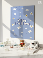 Printed 4K Ultra Gloss Metal Frame A3 Size | Blue Bloom Positivity Print | 1.2mm Premium Thickness Wall Frame (12x18 Inches)
