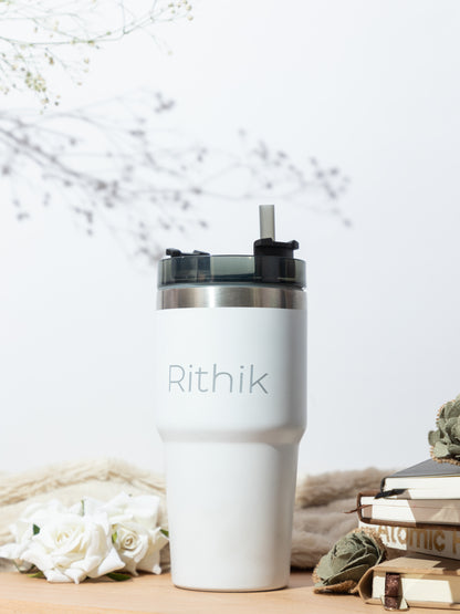 Personalized Name/Quote WayFay Double Walled Insulated Tumblers with Silicon Straw 650 ML