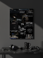 Printed 4K Ultra Gloss Metal Frame A3 Size | 1% Mindset Print | 1.2mm Premium Thickness Wall Frame (12x18 Inches)