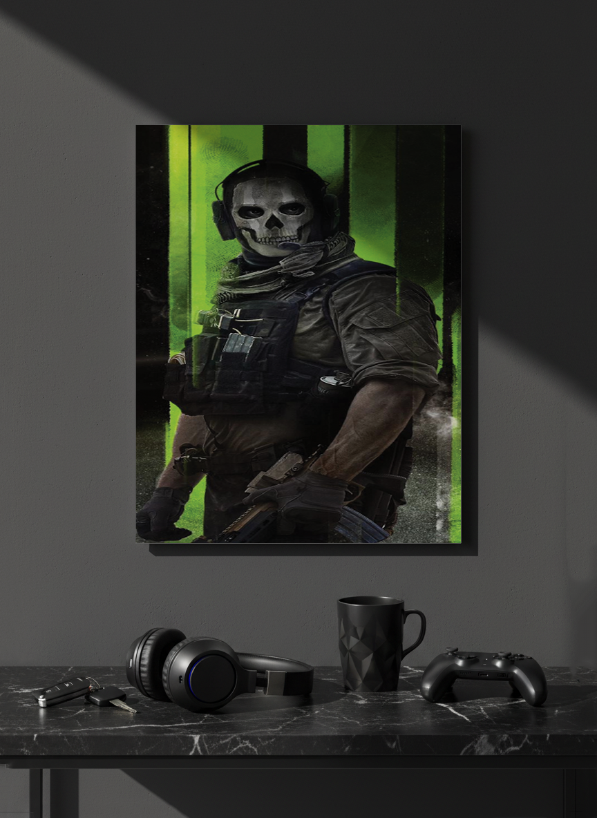 Printed 4K Ultra Gloss Metal Frame A3 Size | War Mode Activated Print | 1.2mm Premium Thickness Wall Frame (12x18 Inches)