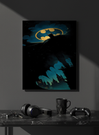 Printed 4K Ultra Gloss Metal Frame A3 Size | Dark Batman Print | 1.2mm Premium Thickness Wall Frame (12x18 Inches)
