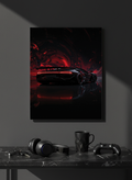 Printed 4K Ultra Gloss Metal Frame A3 Size | Midnight Redline Print | 1.2mm Premium Thickness Wall Frame (12x18 Inches)