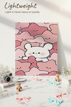 Printed 4K Ultra Gloss Metal Frame A3 Size | Hug Me Pink Print | 1.2mm Premium Thickness Wall Frame (12x18 Inches)
