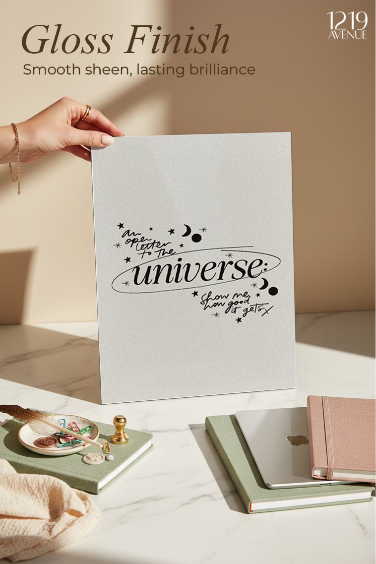 Printed 4K Ultra Gloss Metal Frame A3 Size | Trust the Universe Print | 1.2mm Premium Thickness Wall Frame (12x18 Inches)