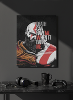 Printed 4K Ultra Gloss Metal Frame A3 Size | Kratos Warrior Spirit Print | 1.2mm Premium Thickness Wall Frame (12x18 Inches)