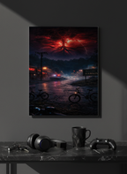 Printed 4K Ultra Gloss Metal Frame A3 Size | STRANGER THINGS-Unseen Layers Print | 1.2mm Premium Thickness Wall Frame (12x18 Inches)