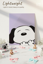 Printed 4K Ultra Gloss Metal Frame A3 Size | Sleepy Pup Print | 1.2mm Premium Thickness Wall Frame (12x18 Inches)