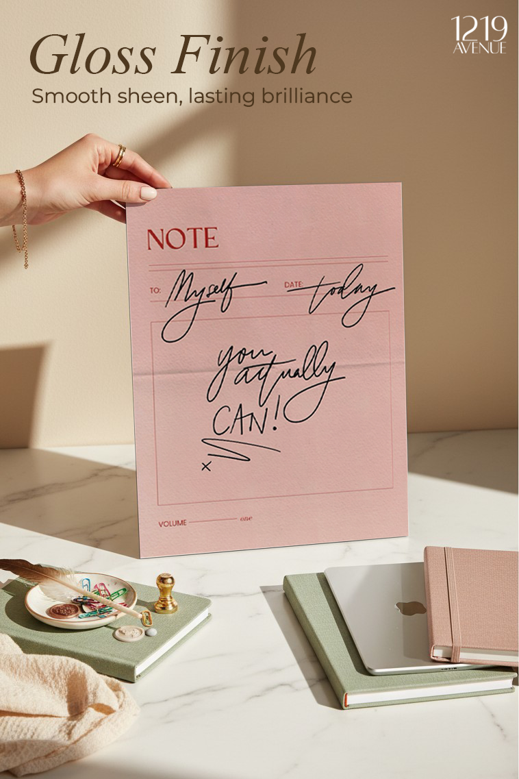 Printed 4K Ultra Gloss Metal Frame A3 Size | Self Note Print | 1.2mm Premium Thickness Wall Frame (12x18 Inches)