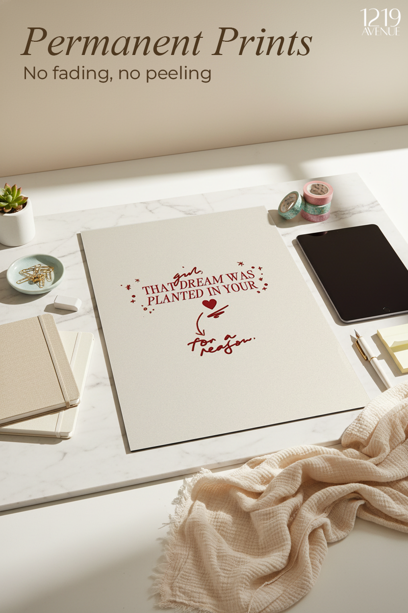 Printed 4K Ultra Gloss Metal Frame A3 Size | Dreams Planted Design | 1.2mm Premium Thickness Wall Frame (12x18 Inches)