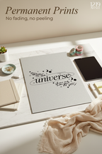 Printed 4K Ultra Gloss Metal Frame A3 Size | Trust the Universe Print | 1.2mm Premium Thickness Wall Frame (12x18 Inches)