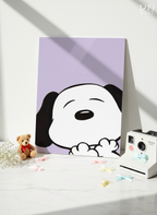 Printed 4K Ultra Gloss Metal Frame A3 Size | Sleepy Pup Print | 1.2mm Premium Thickness Wall Frame (12x18 Inches)