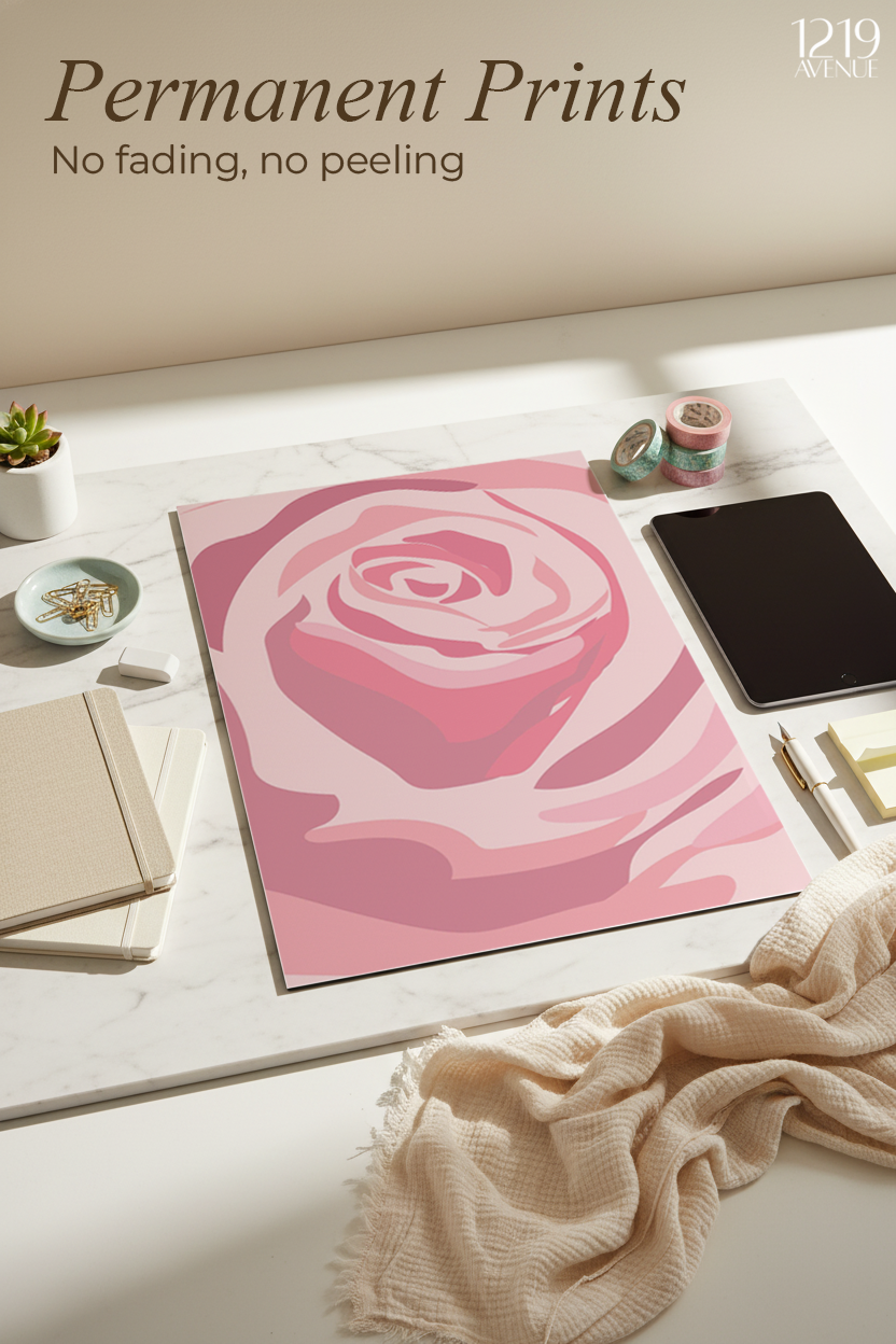 Printed 4K Ultra Gloss Metal Frame A3 Size | Rose Design | 1.2mm Premium Thickness Wall Frame (12x18 Inches)