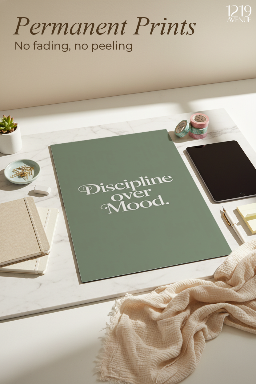 Printed 4K Ultra Gloss Metal Frame A3 Size | Diciplin Mode Design | 1.2mm Premium Thickness Wall Frame (12x18 Inches)