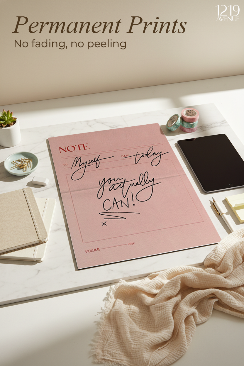 Printed 4K Ultra Gloss Metal Frame A3 Size | Note Design | 1.2mm Premium Thickness Wall Frame (12x18 Inches)