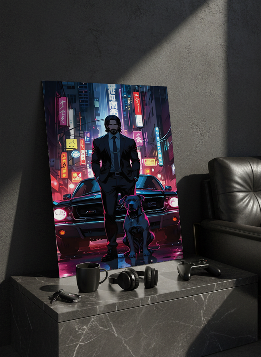Printed 4K Ultra Gloss Metal Frame A3 Size | Midnight Mafia Vibes Print | 1.2mm Premium Thickness Wall Frame (12x18 Inches)